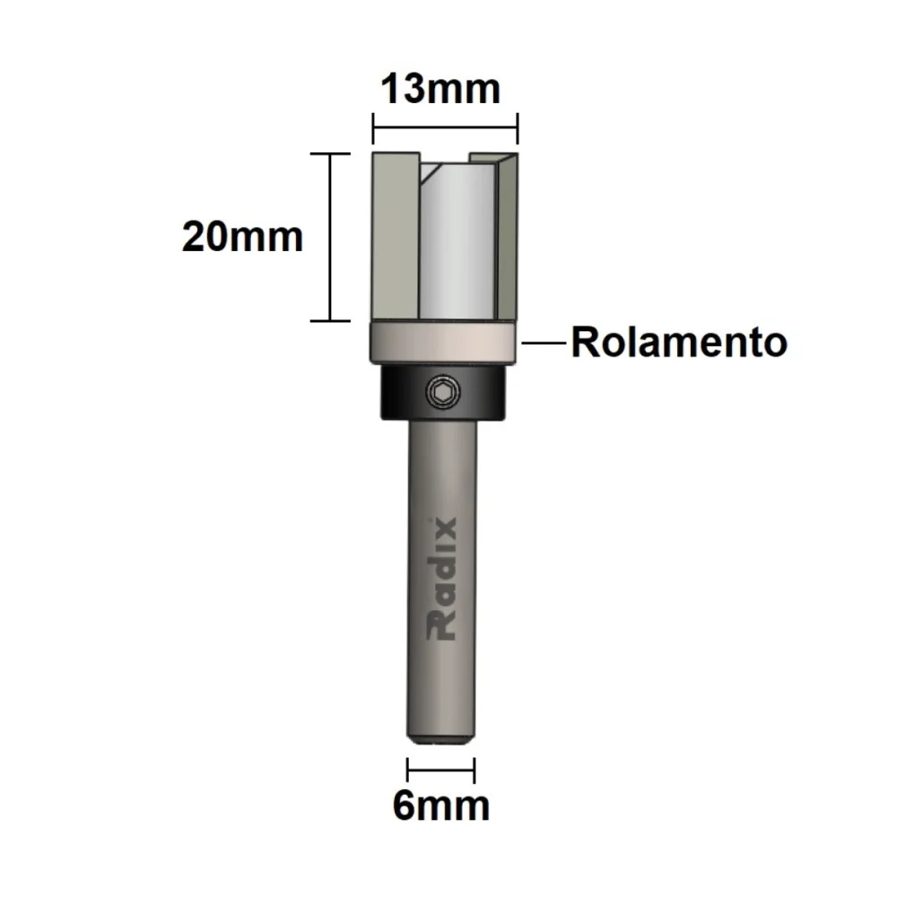 Fresa Paralela Rolamento Superior 13mmX20mm 1113020.01 Radix