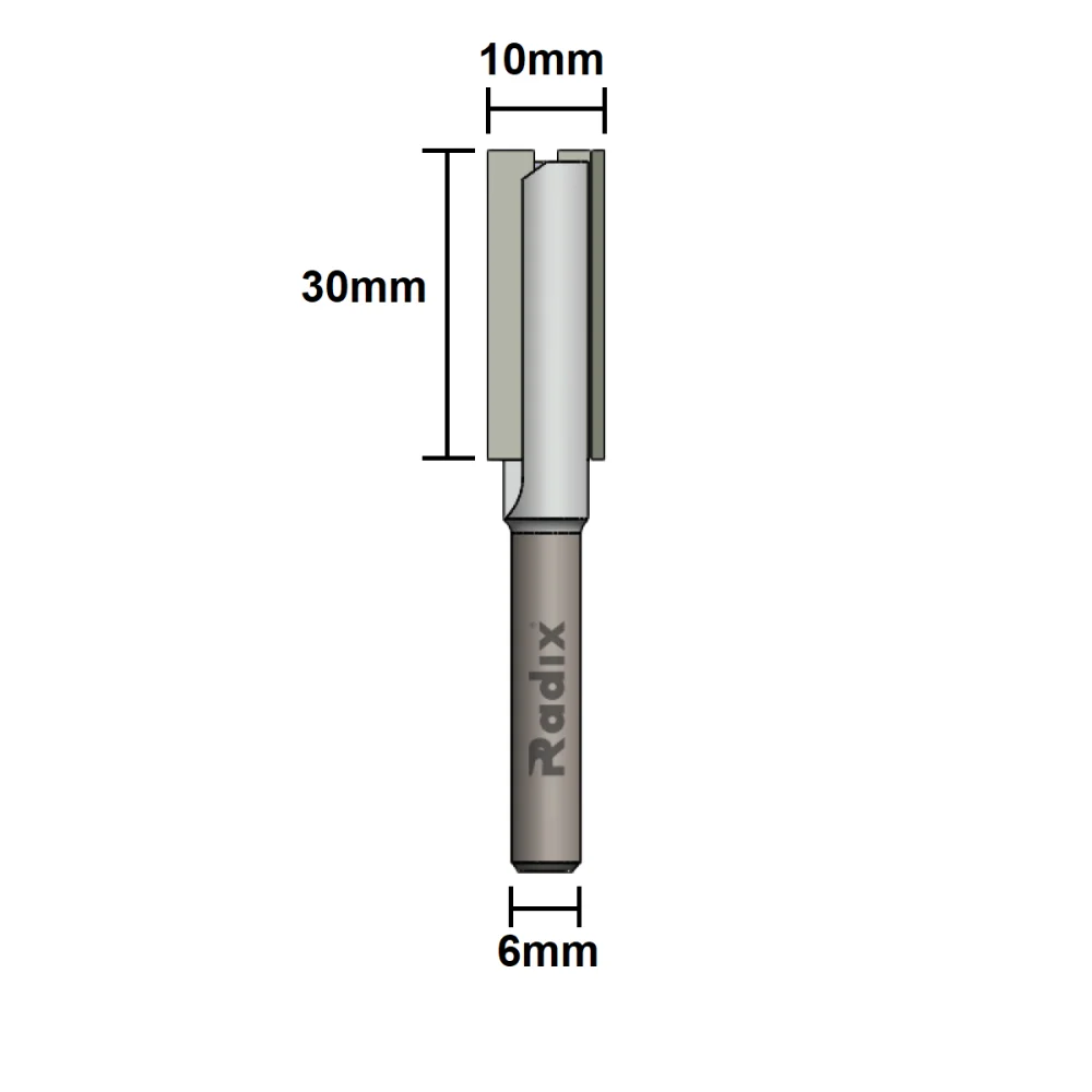 Fresa Reta para Tupia Corte 10mm mm Haste 6mm 151030.01 Radix