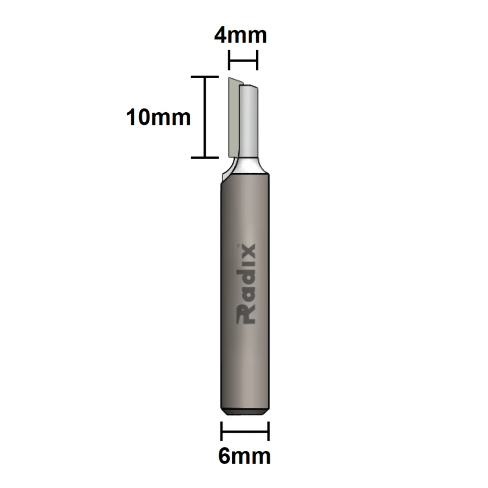 Fresa Reta para Tupia Corte 4mm x 10mm Haste 6mm 150410.01 Radix