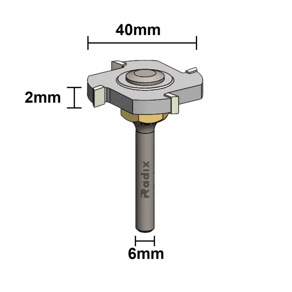 Fresa Serrinha Debrum 40x2mm sem Rolamento Haste 6mm 18E4020.01 Radix