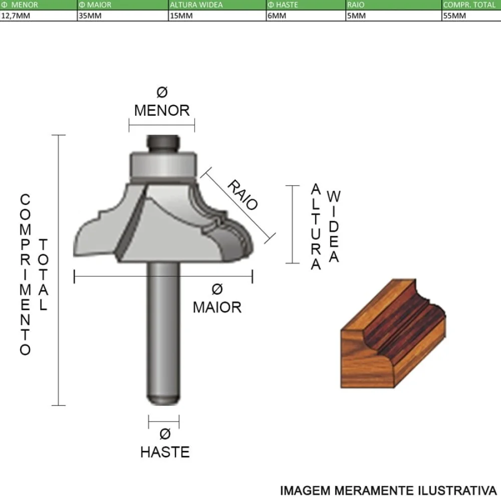 Fresas Decorativas para Tupias Manuais - 27385CD.01 - Radix