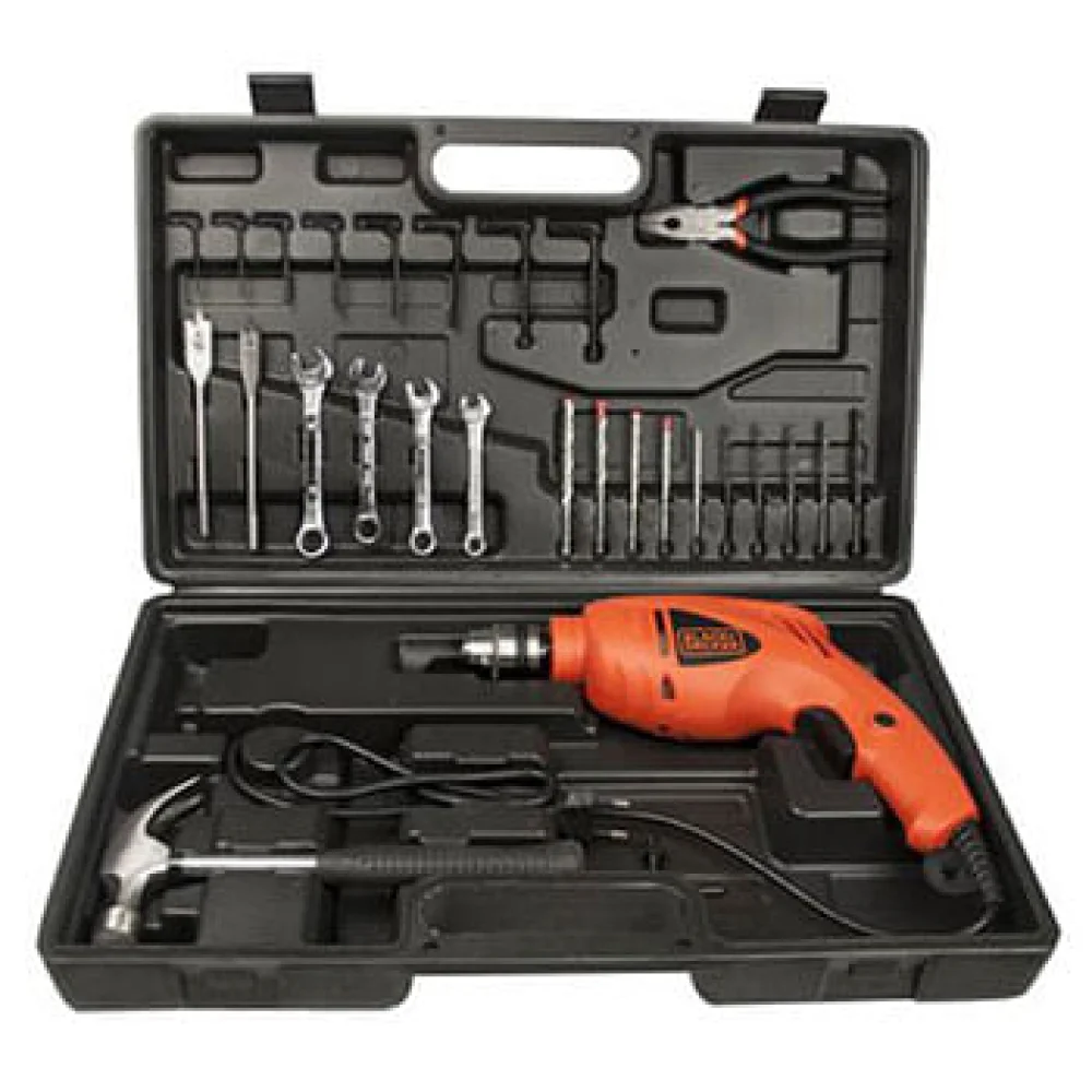 Furadeira de Impacto 3/8 Pol 550 Watts e 26 Acessórios HD460K BlackDecker