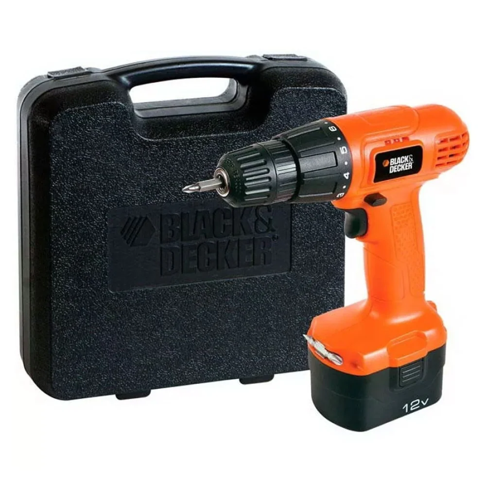 Furadeira e Parafusadeira à Bateria 12V e Maleta Plástica CD121K-BR Black&Decker