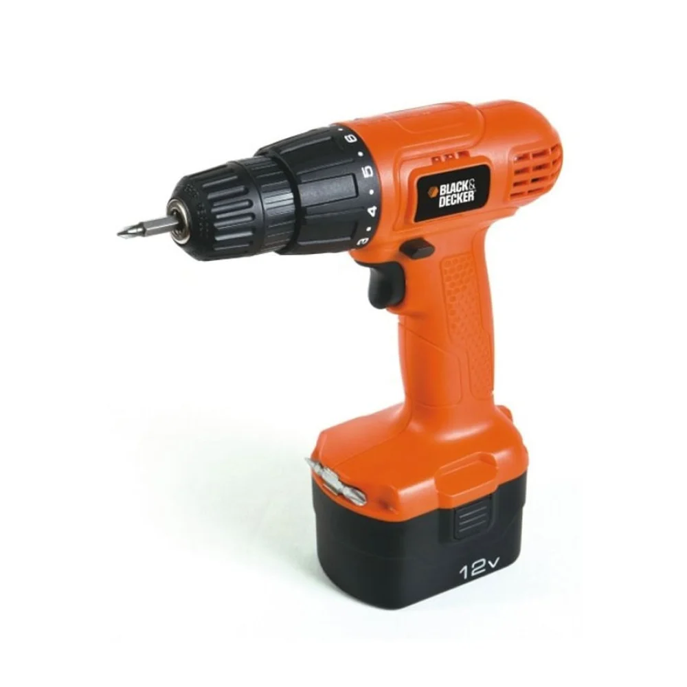 Furadeira e Parafusadeira à Bateria 12V e Maleta Plástica CD121K-BR Black&Decker