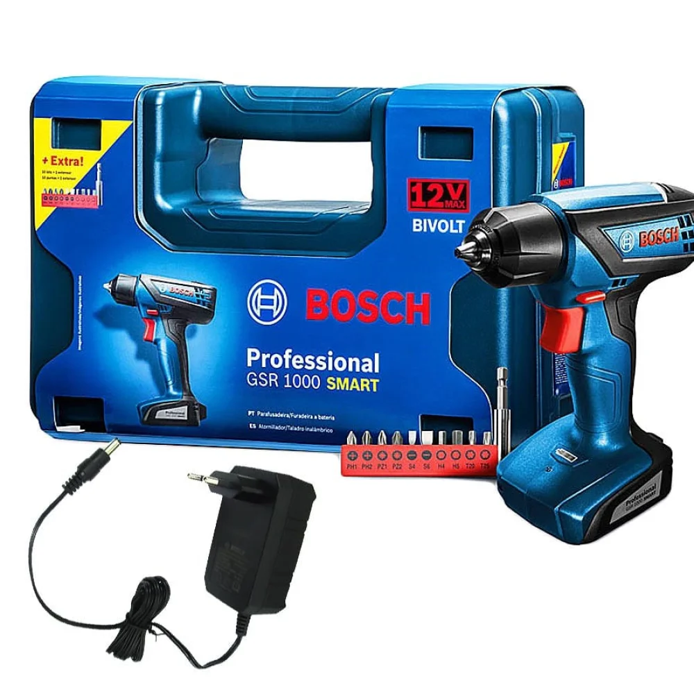 Furadeira e Parafusadeira GSR 1000 Smart 12V e Maleta Bosch