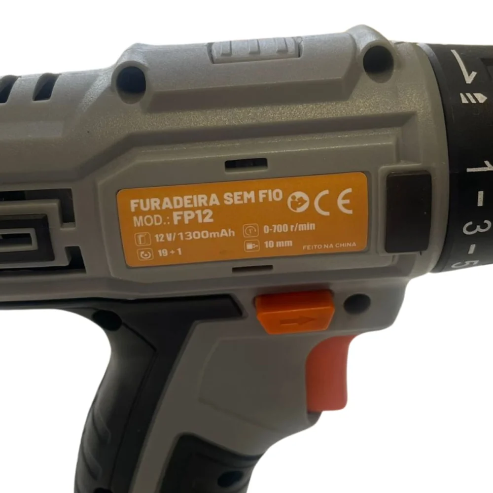 Furadeira Parafusadeira Maleta 13 Acessórios e 2 Baterias 12V FP12X2 NKF