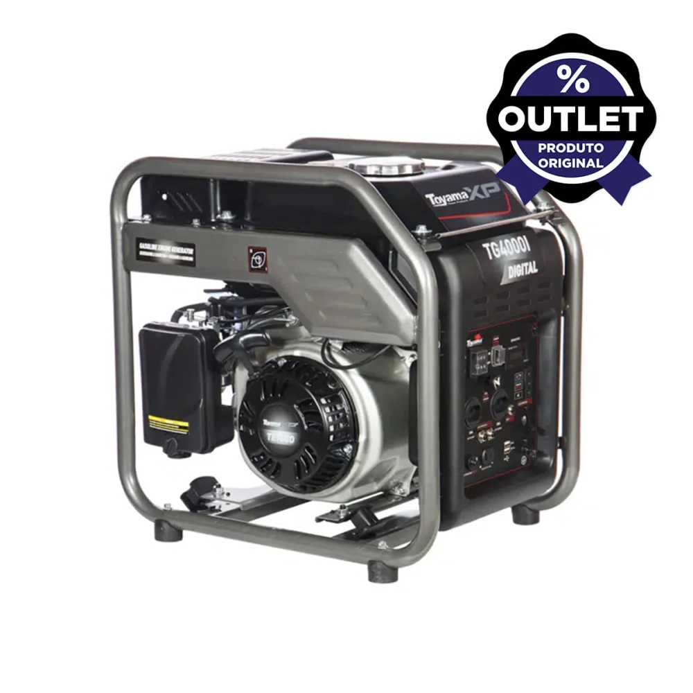 Gerador Digital à Gasolina Monofásico 4.4 kW TG4000I Toyama 110 Volts - Outlet