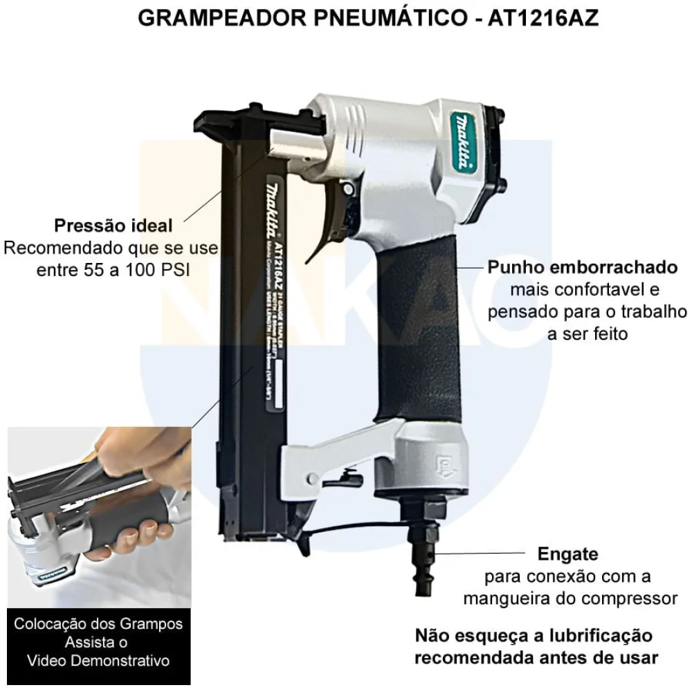 Grampeador Pneumático AT1216AZ Makita