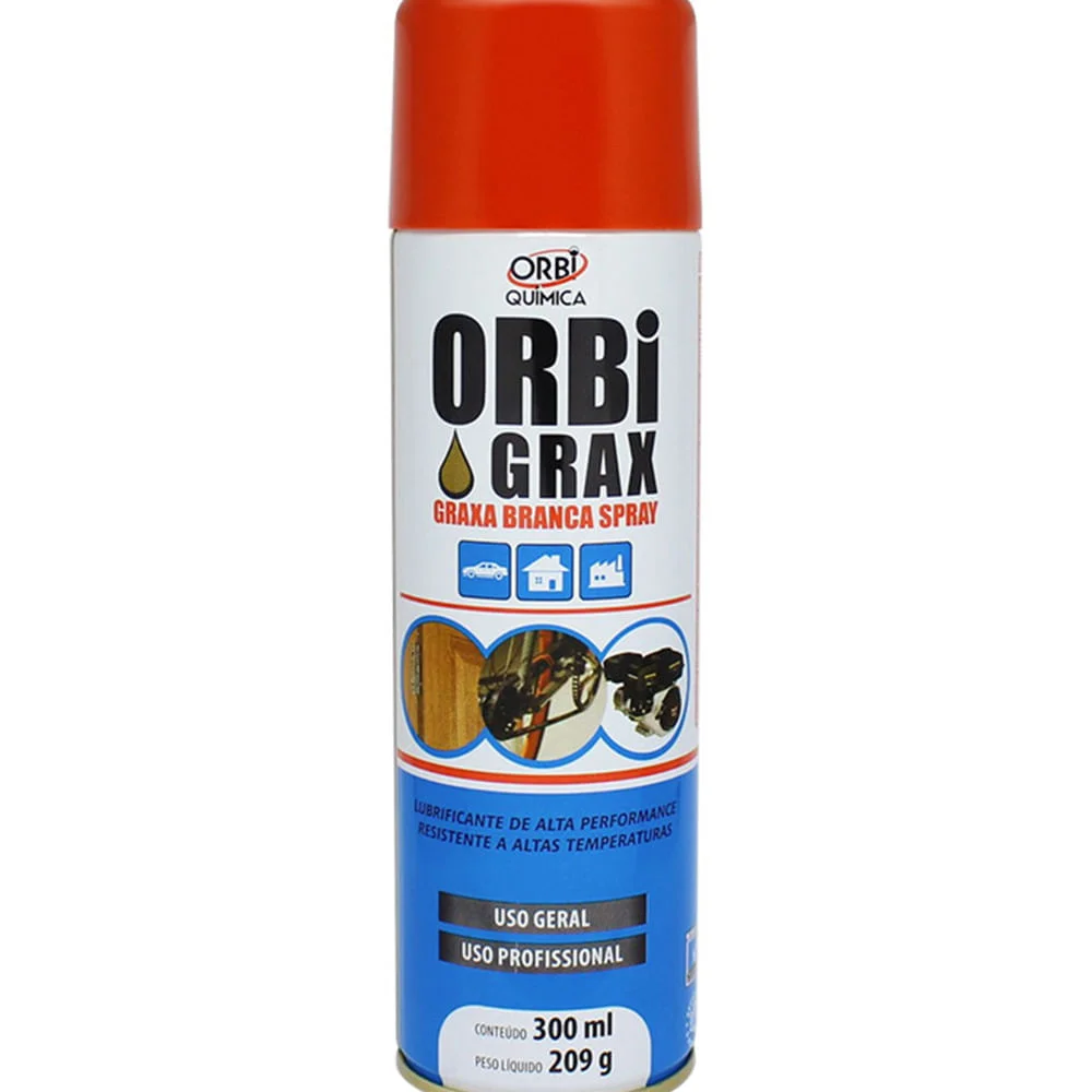 Graxa em Spray Orbi Grax 300ml 209g Branco