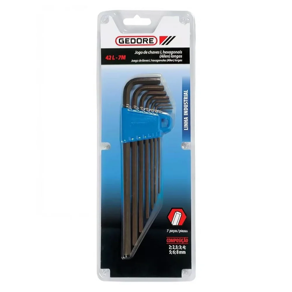Jogo Chave L Hexagonal 2 a 8mm 42-7M 12101 Gedore