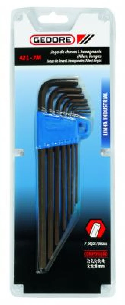 Jogo Chave L Hexagonal Longa 15 a 10mm 42L-9M 12303 Gedore