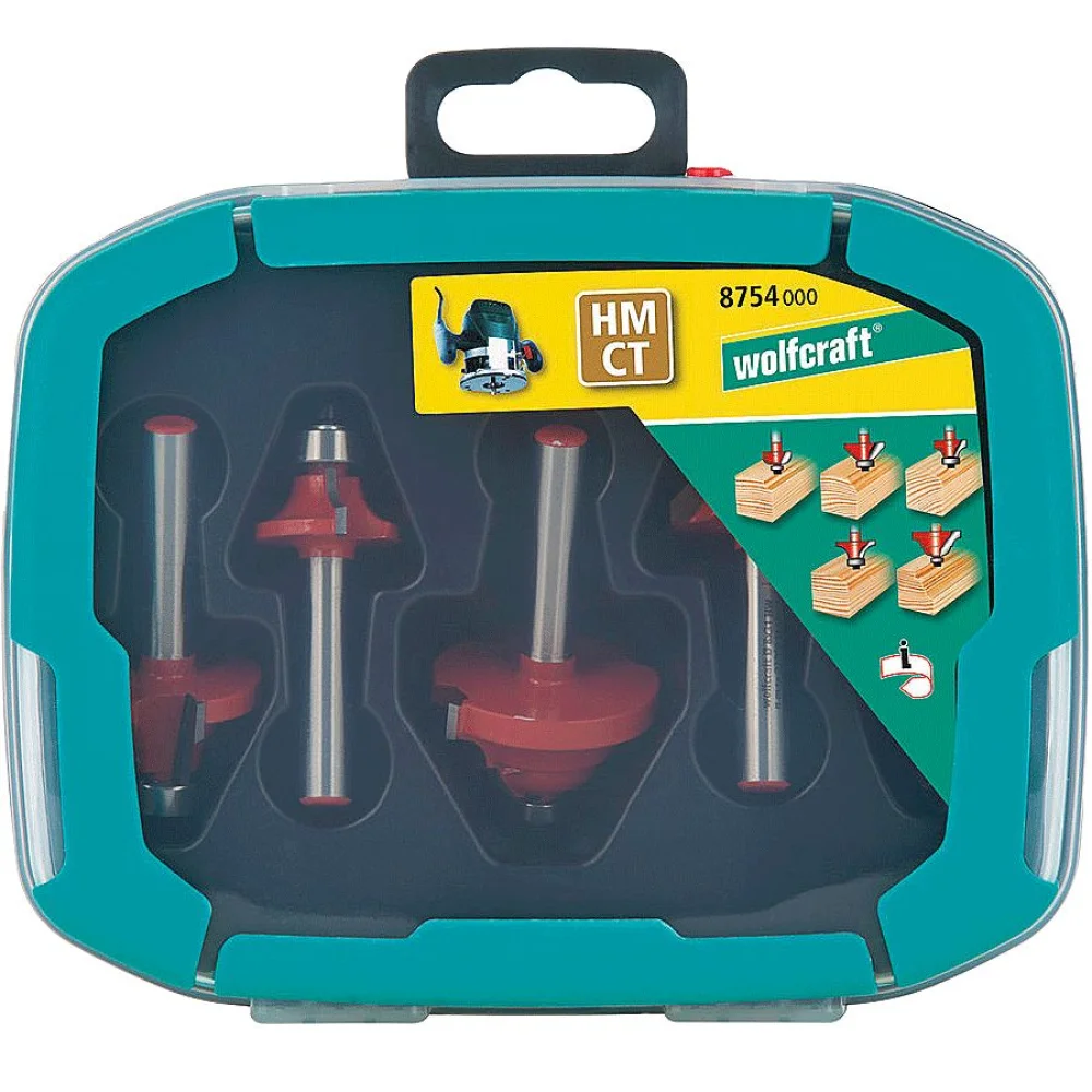 Jogo com 5 Fresas para Tupia Perfil Redondo 875400 Wolfcraft