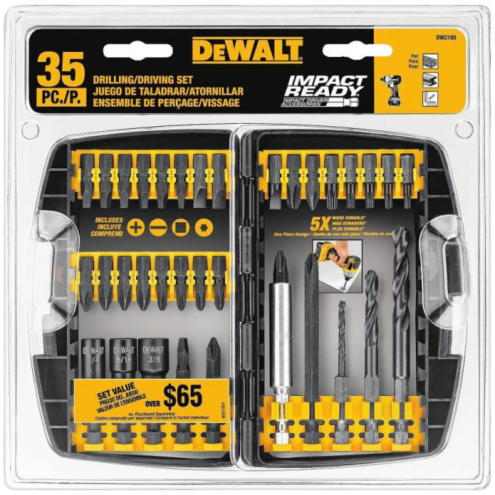 Jogo de Bits de Alto Impacto para Parafusar 35 Peç DW2180 DeWalt