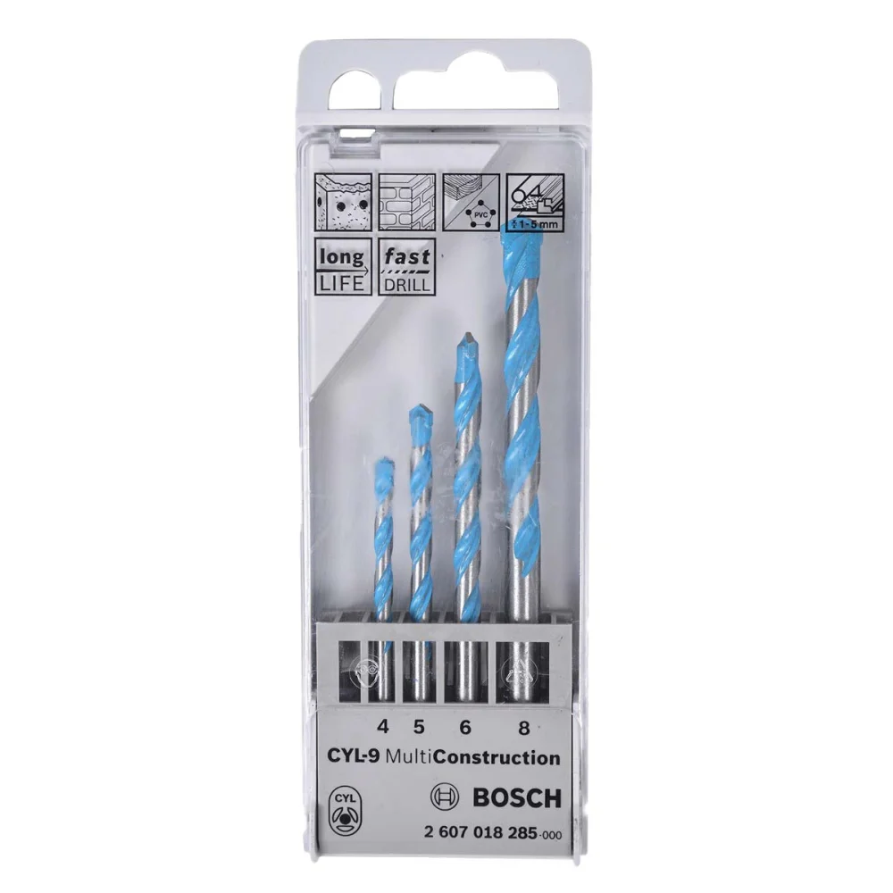 Jogo de Brocas CYL-9 MultiConstruction 4 Peç Bosch