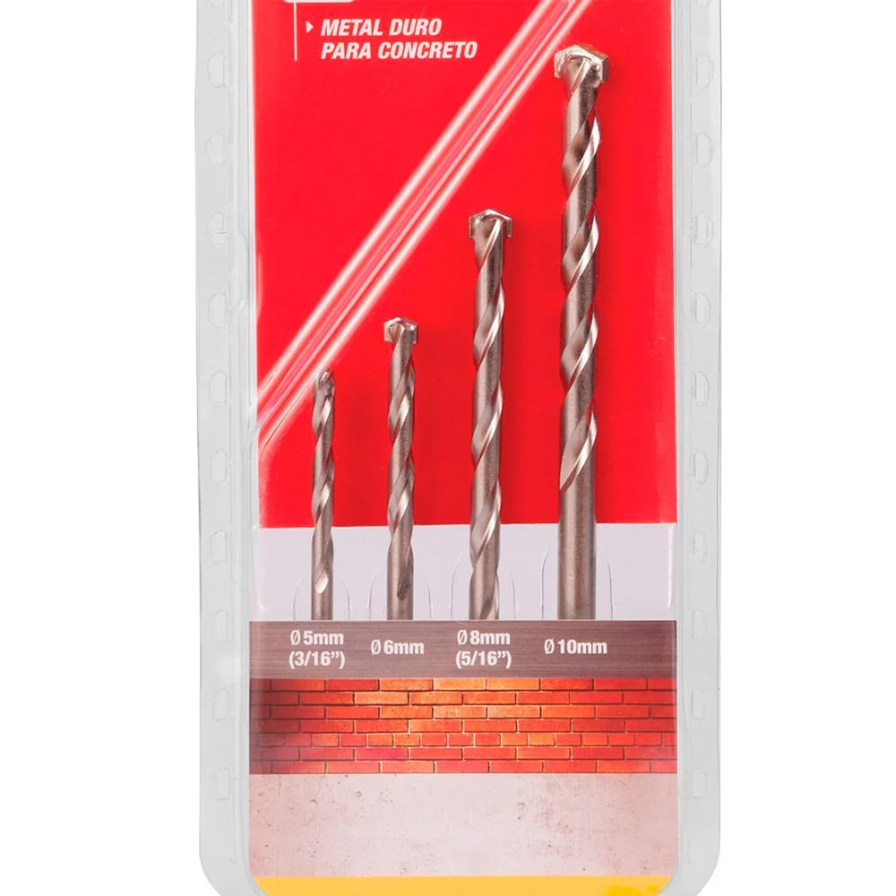Jogo de Brocas Metal Duro para Concreto 4 Peç KBK2 Starret