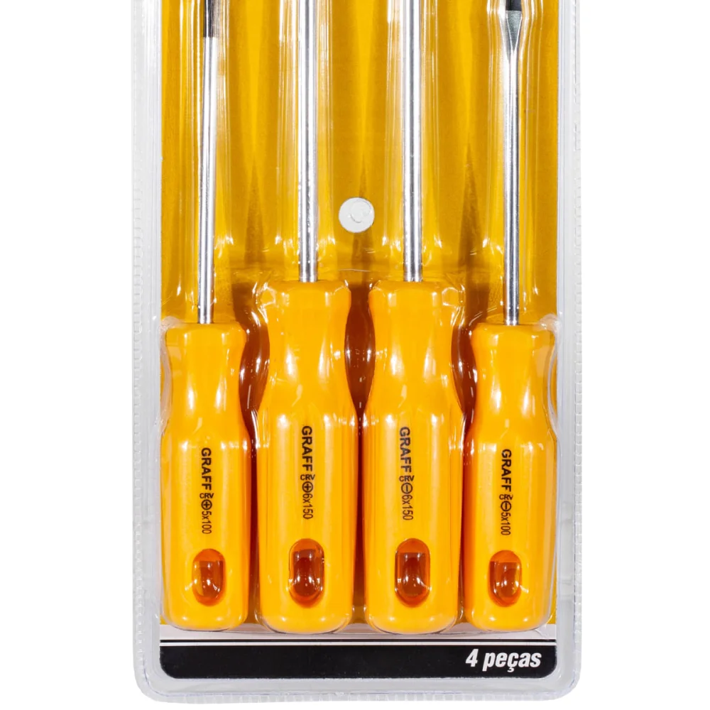 Jogo de Chave de Fenda e Philips 4 Peç Graff Vantage