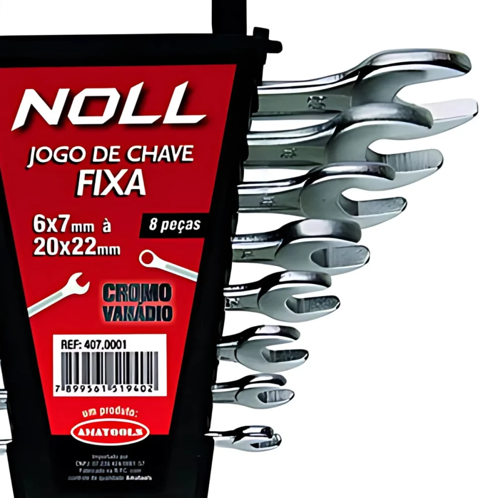Jogo de Chave Fixa 6 a 22mm 8 Peç