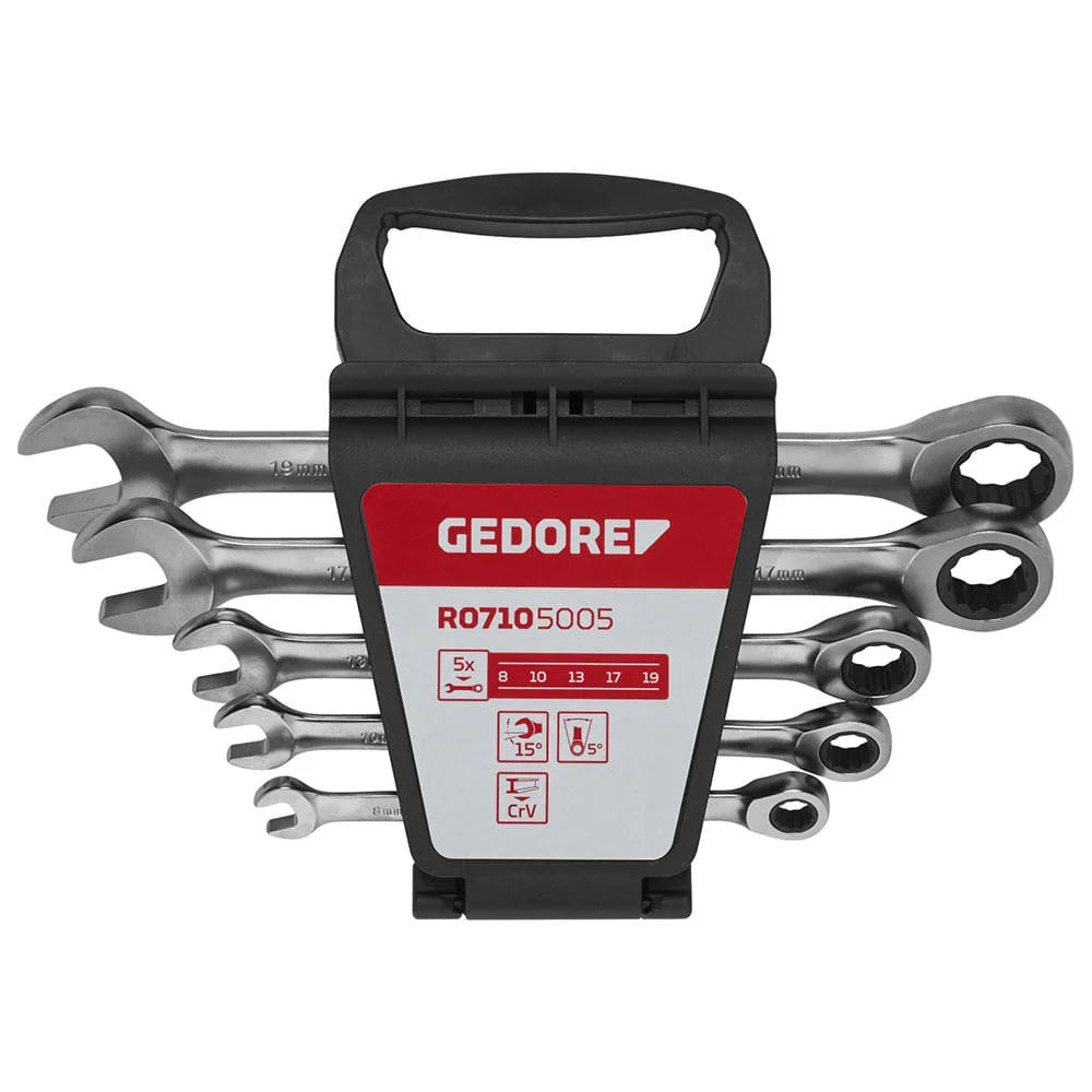 Jogo de Chaves Combinada com Catraca 8 a 19 mm 3300849 Gedore 5 Peç