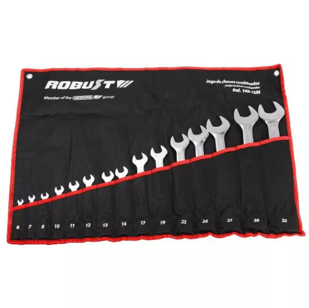 Jogo de Chaves Combinadas 6 a 32mm com 15 peç 14B/15M 67781 Robust