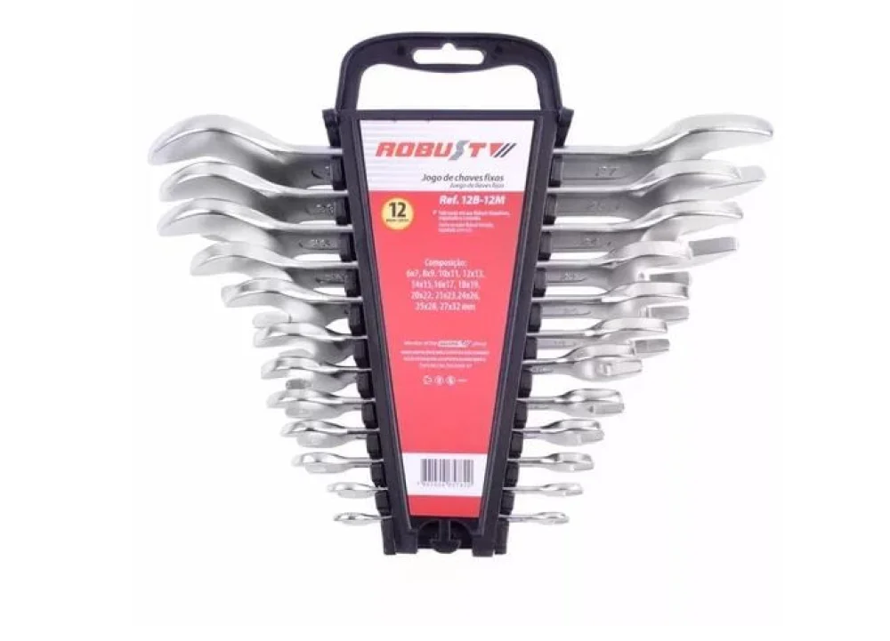 Jogo de Chaves Fixas e Boca 12B-12M 6-32mm 065782 Robust