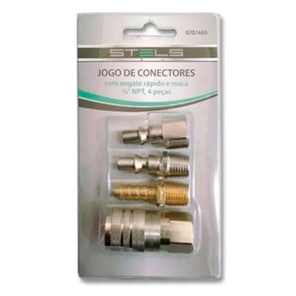 Jogo de Engate Rápido 1/4 Pol 5701655 Steel 4 Peç
