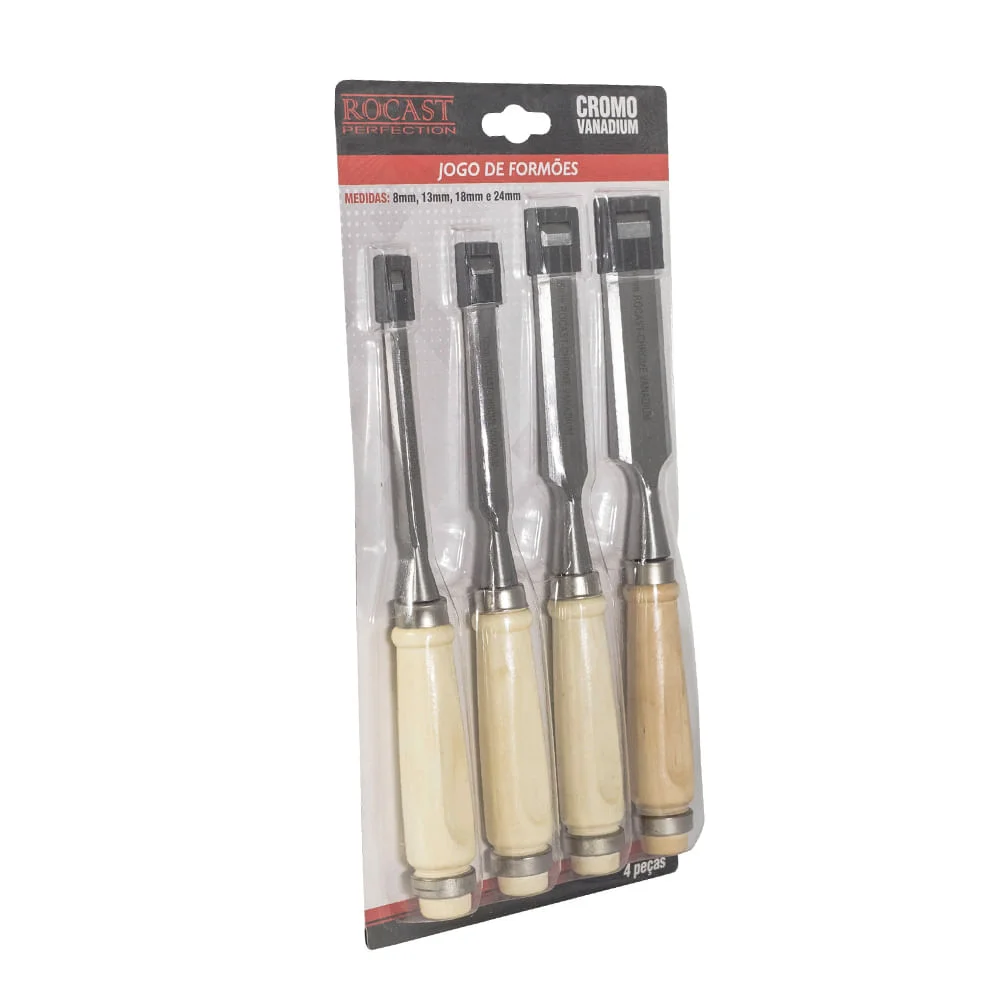 Jogo de Formões 8 à 24mm 4 Peç