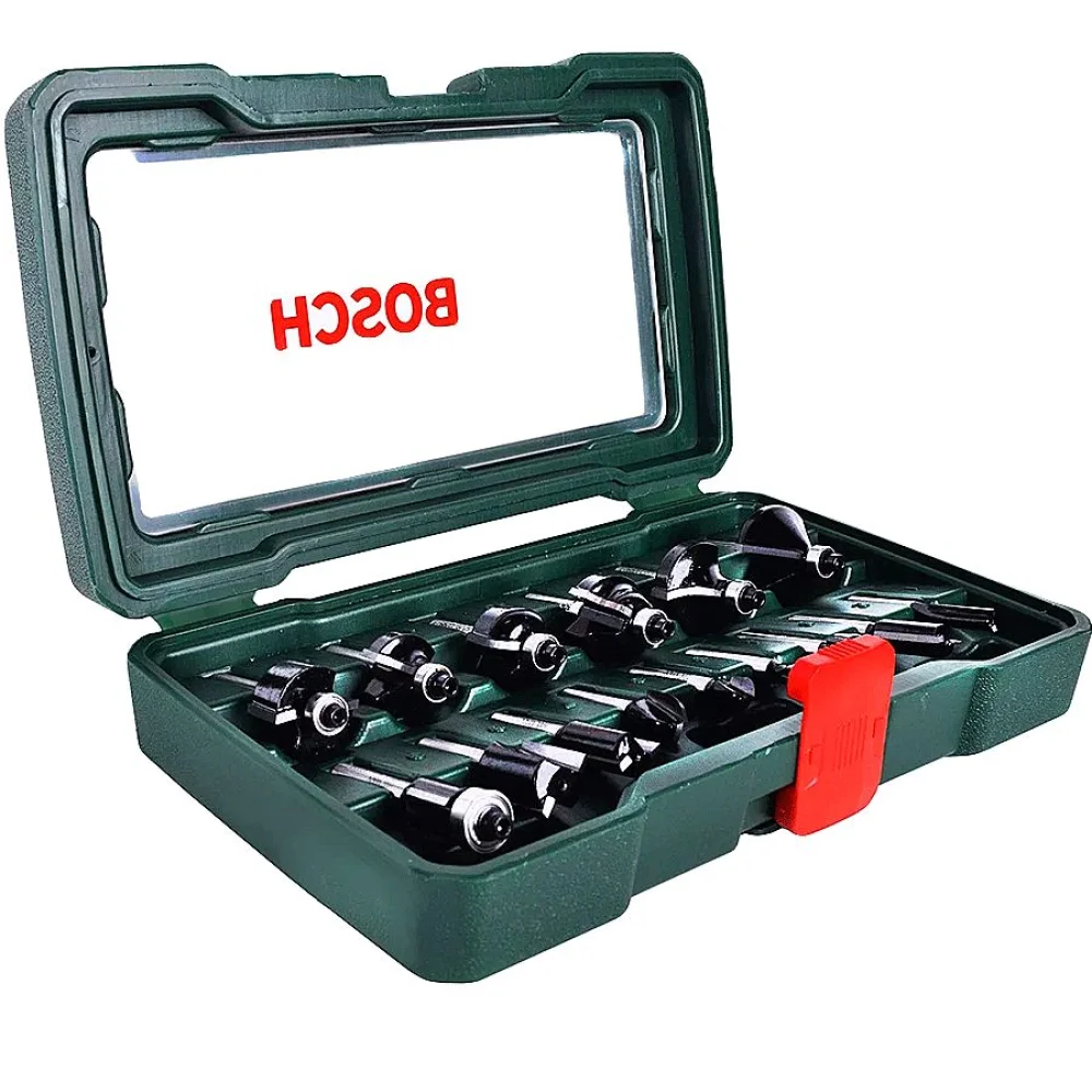 Jogo de Fresas 1/4Pol para Tupia 15 Peç Bosch