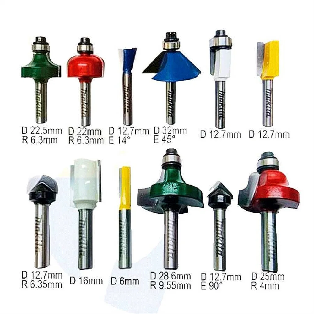 Jogo de Fresas 6mm com 12 peç A-87921 Makita