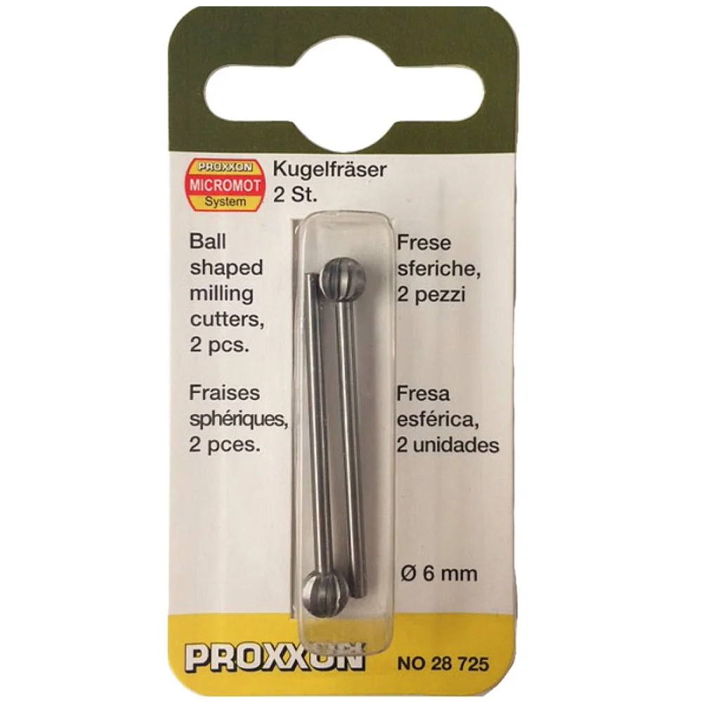 Jogo de Fresas Esfera em Tungstênio 6mm 28725 Proxxon 2 Peç