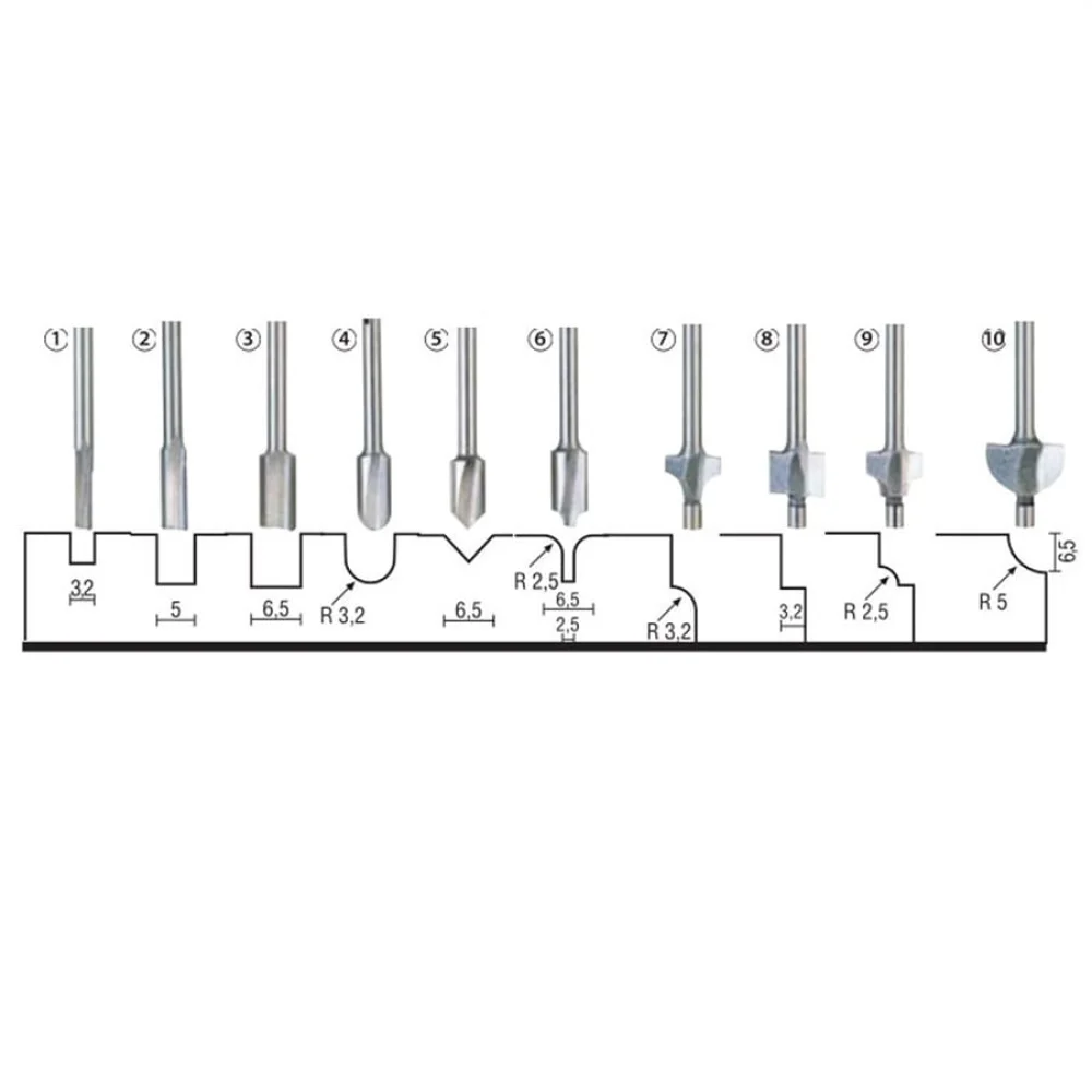 Jogo de Fresas para Microtupia MP 400 29020 Proxxon