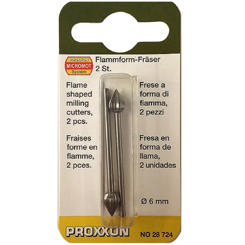 Jogo de Fresas Tipo Chama em Tungstênio 6mm 28724 Proxxon 2 peç