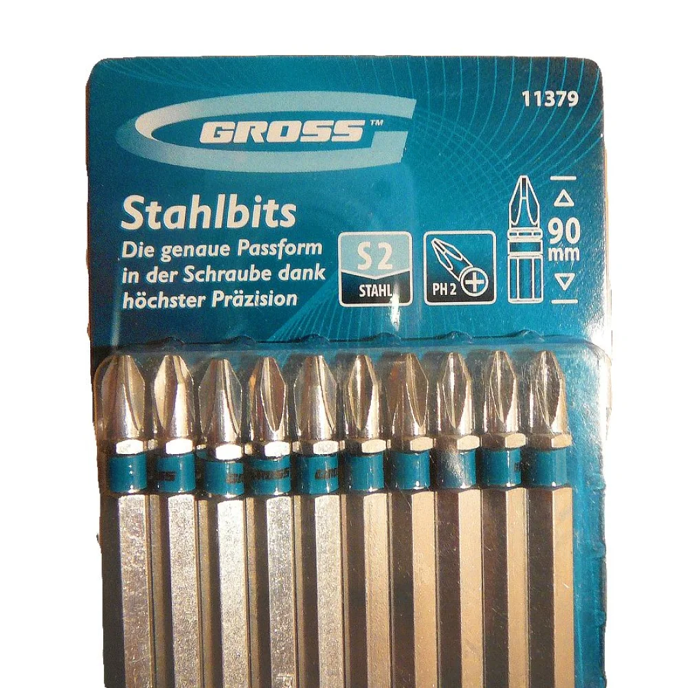 Jogo de Ponteiras 10 Bits PH2 90mm 11379 Gross