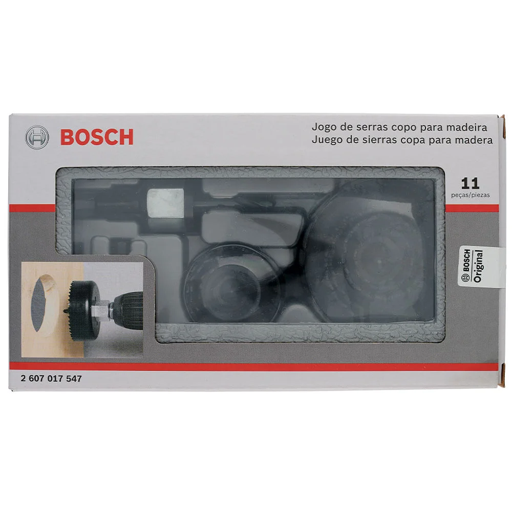 Jogo de Serras Copo para Madeira de 22 a 68mm Bosch 11 Peç