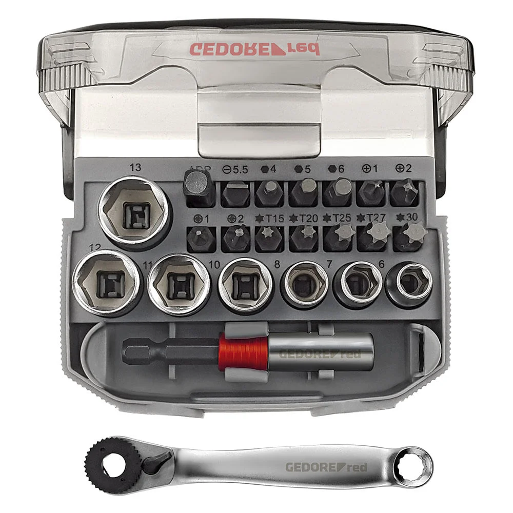 Jogo de Soquetes 1/4 Sextavado 3300026 Gedore 23 Peç