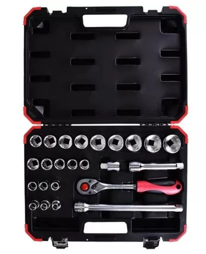 Jogo de Soquetes Catraca Estriados 24 Peç R69013024 3300056 Gedore Red