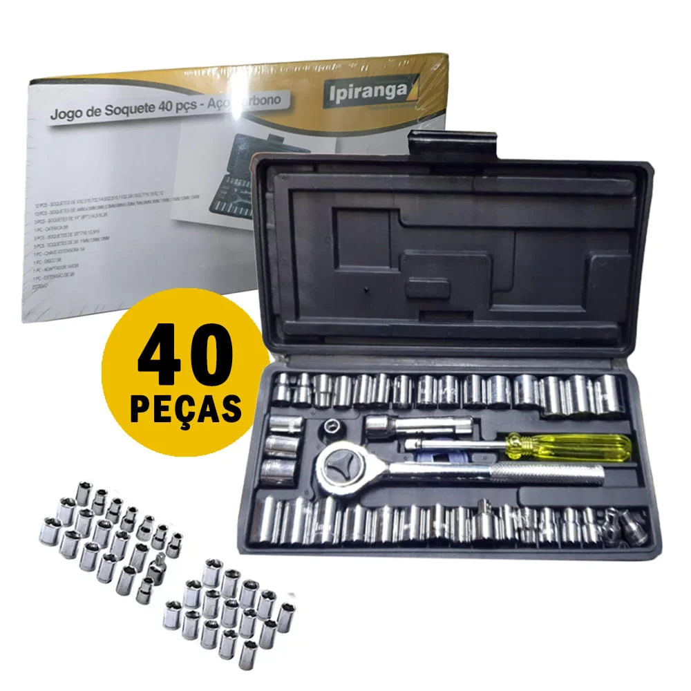 Jogo de Soquetes com 40 Peç F000246 Ipiranga