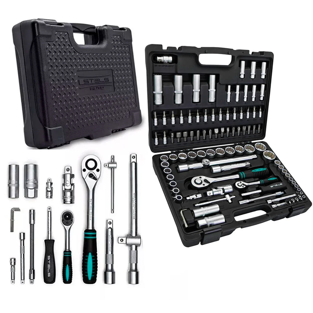 Jogo de Soquetes Encaixe 1/4 e 1/2 Stels 94 peç