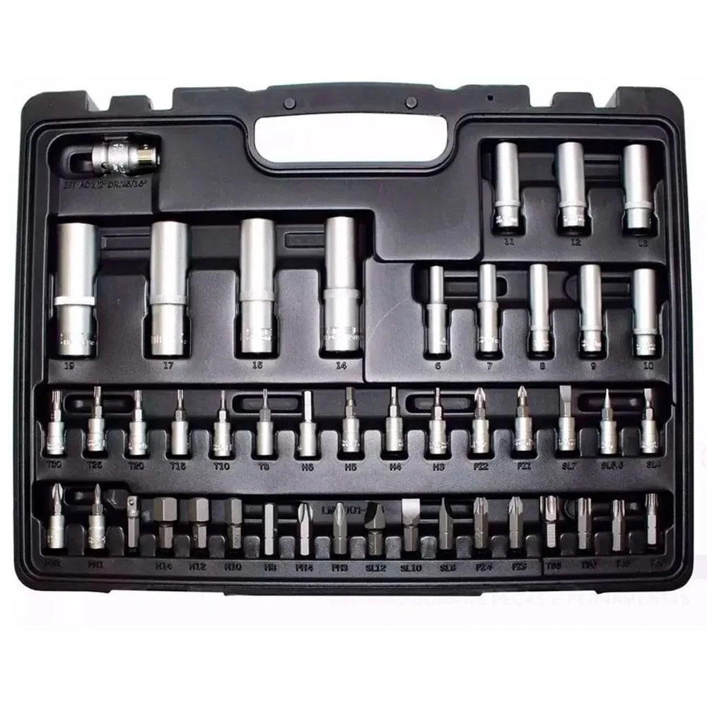 Jogo de Soquetes Encaixe 1/4 e 1/2 Stels 94 peç