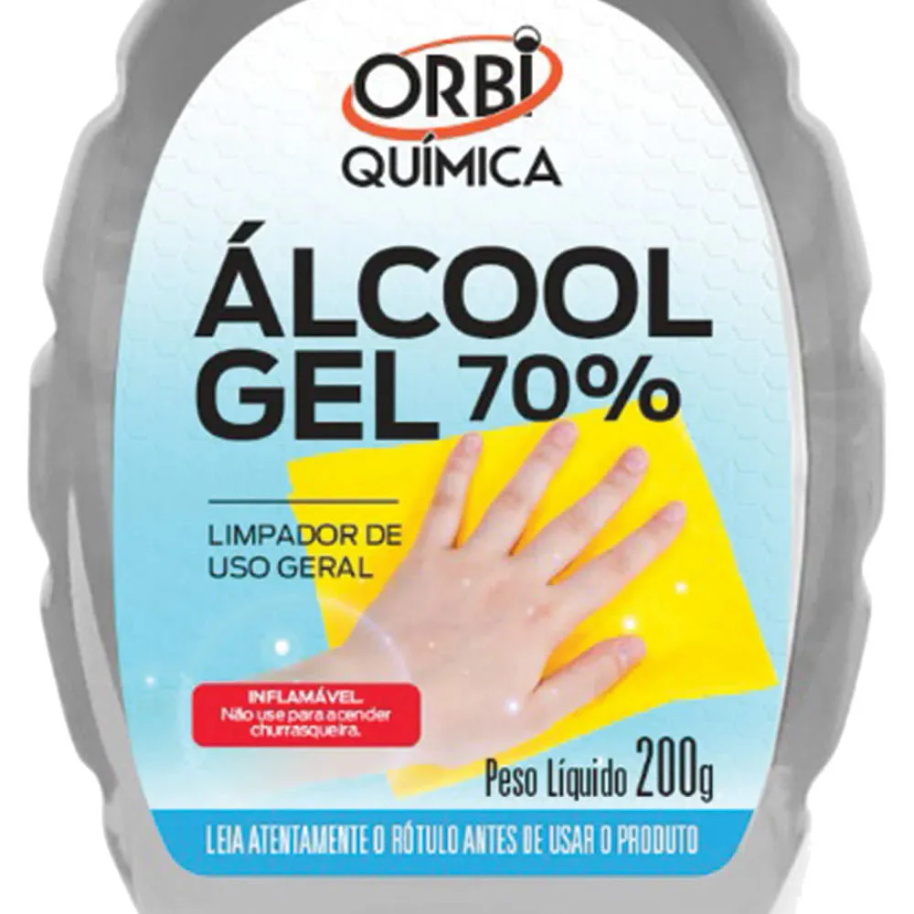 Kit 1 Álcool Gel 70° Antisséptico 200G e 10 Unid de Máscaras Descartáveis em TNT