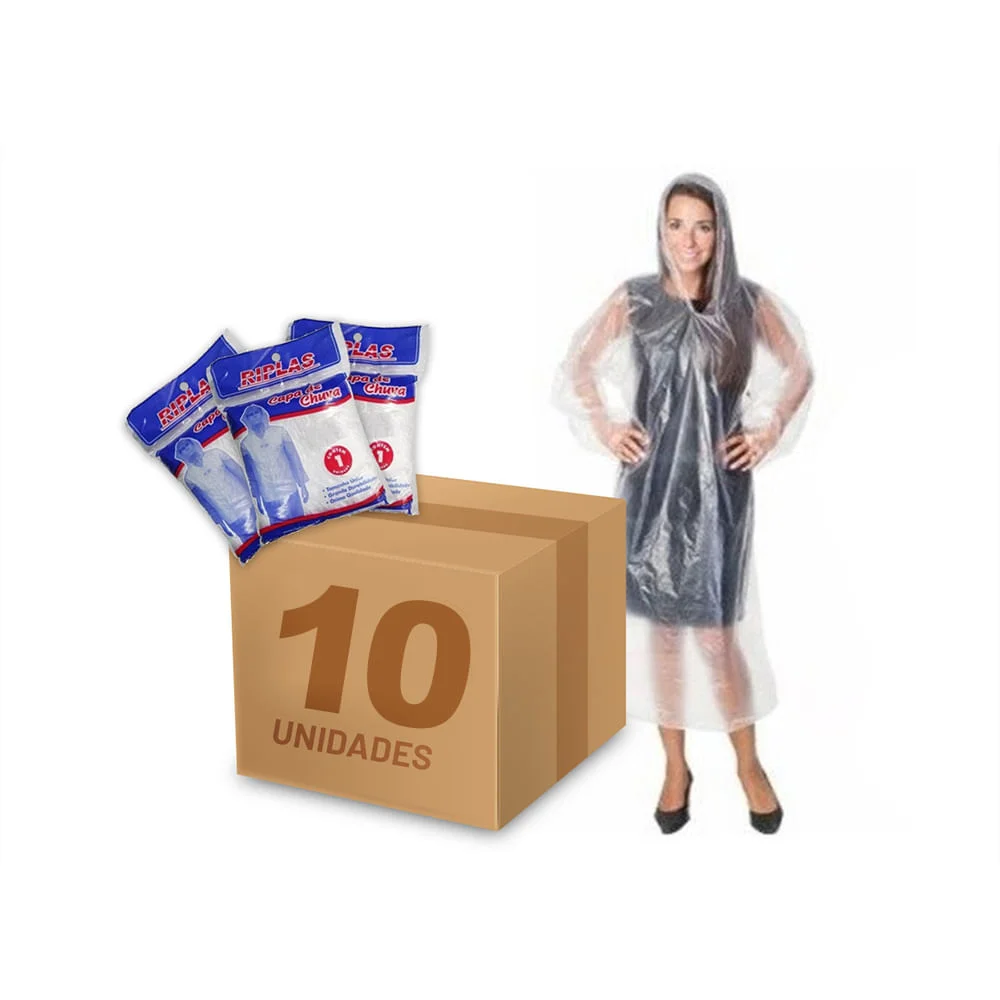 Kit 10 Capas de Chuva Transparente Descartável