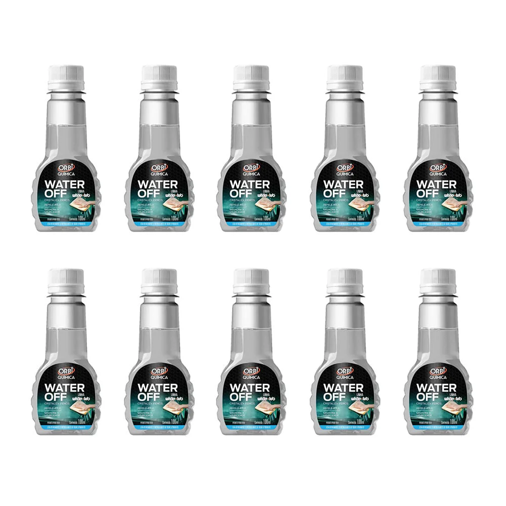 Kit 10 Cristalizadores de Pára Brisa Water Off 100ml Orbi Incolor