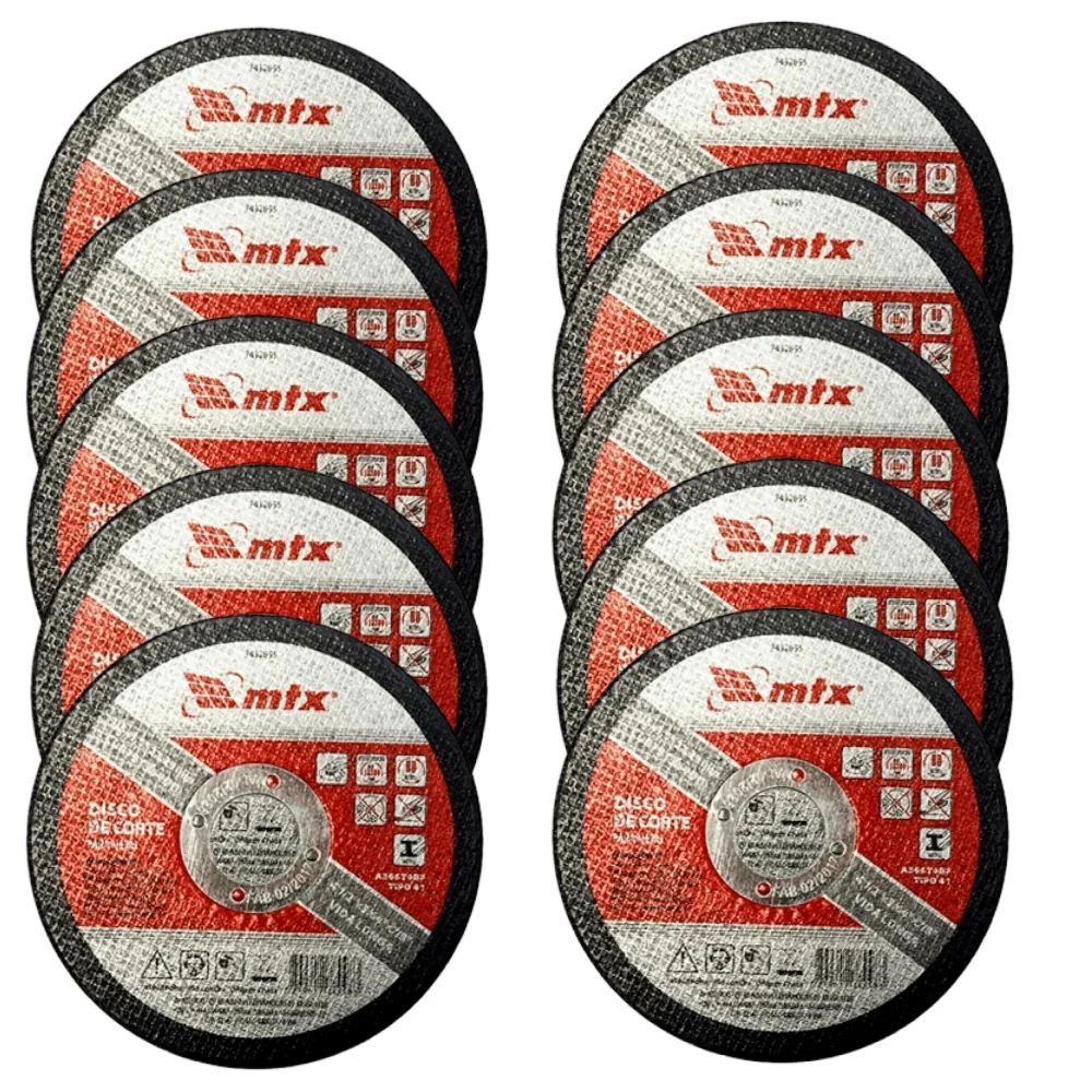 Kit 10 Discos de Corte para Metal 115x1mm 7432655 MTX