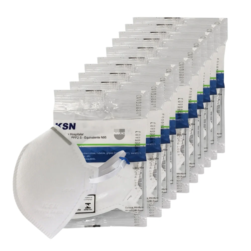 Kit 10 Máscaras Hospitalar Modelo PFF2 S 10.02 MH KSN