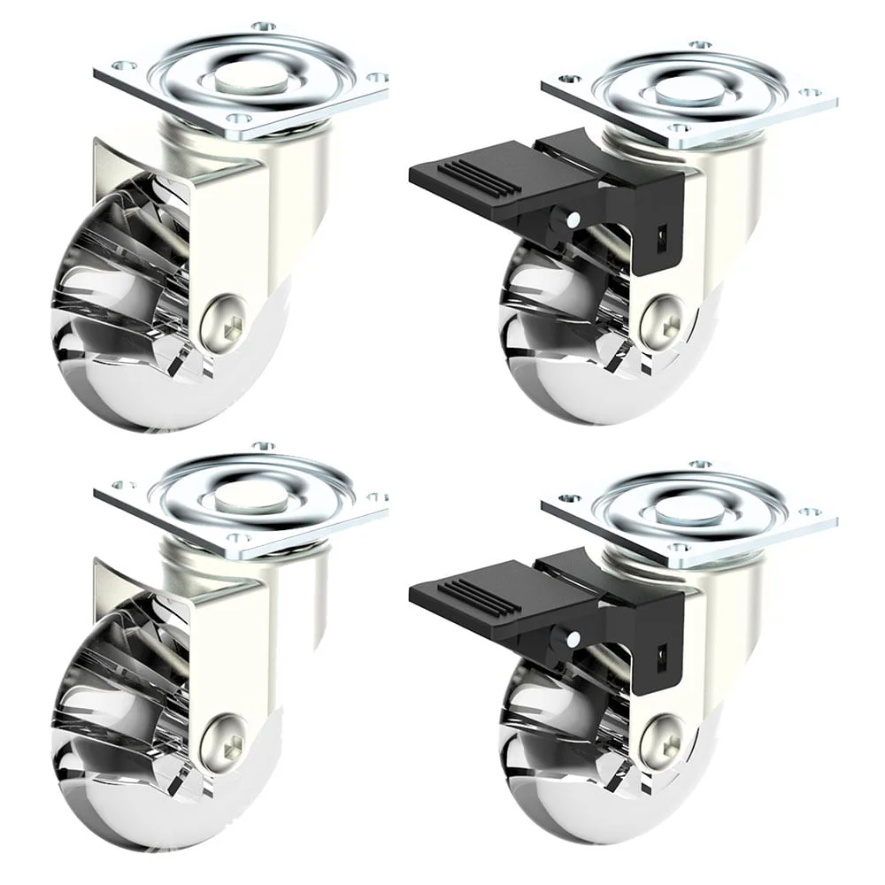 Kit 10 Rodízios 50mm com Freio e 10 Rodízios 50mm sem Freio Soprano