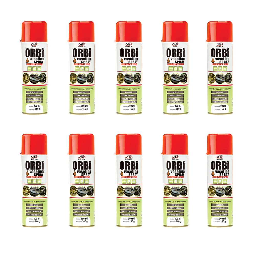 Kit 10 Vaselinas em Spray 160g 300ml Orbi