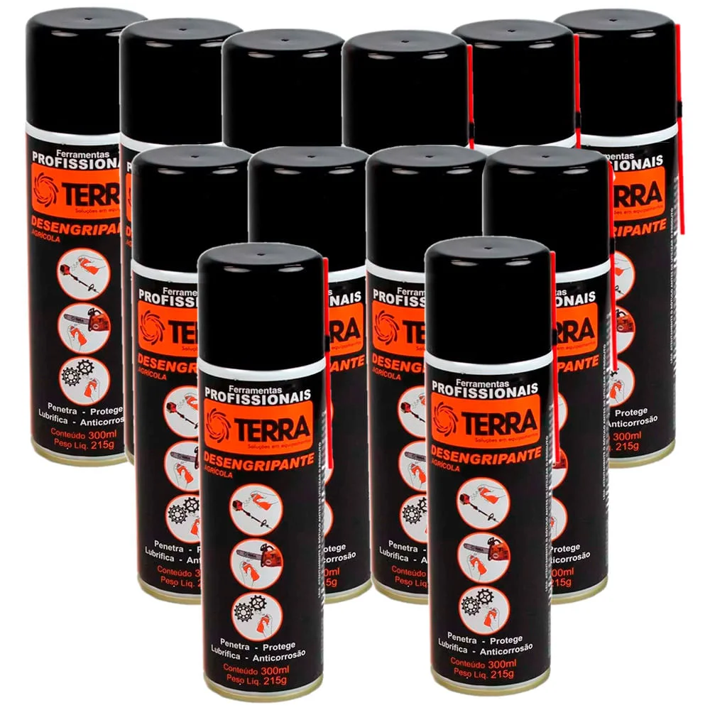 Kit 12 Desengripantes Agrícola 300ml Terra Equipamentos