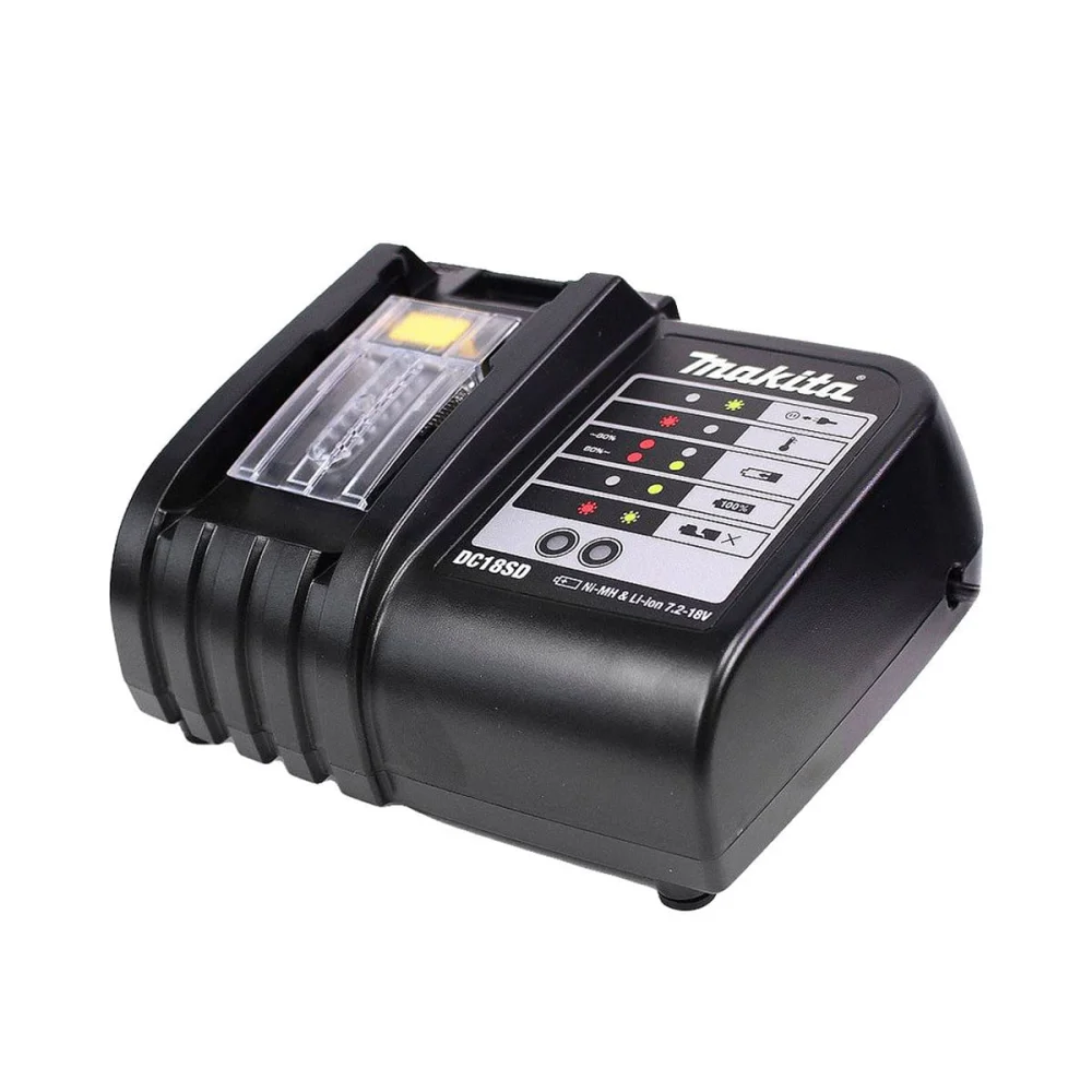 Kit 2 Baterias 18V 6.0Ah e Carregador de Bateria de 14V a 18V DC18SD Makita