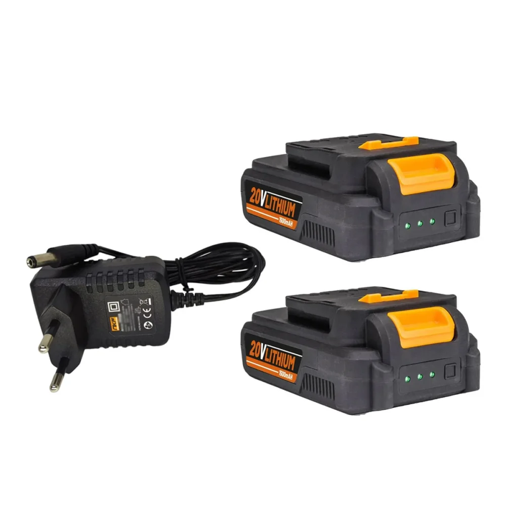 Kit 2 Baterias Charger 20V 1500mAh e Carregador de Bateria D029 NKF