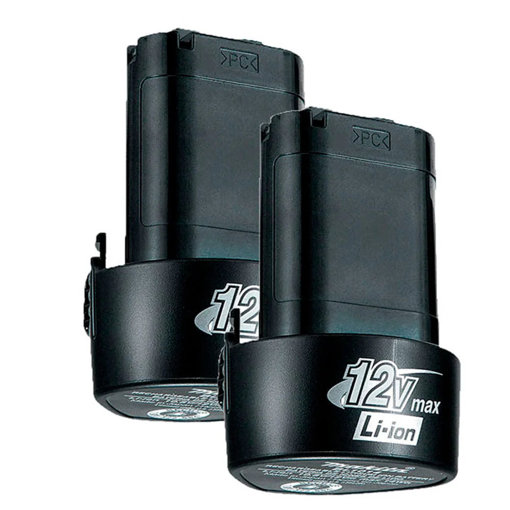 Kit 2 Baterias Íons Lítio 12V 1.3Ah BL1014 Makita e Carregador de Bateria DC10WB