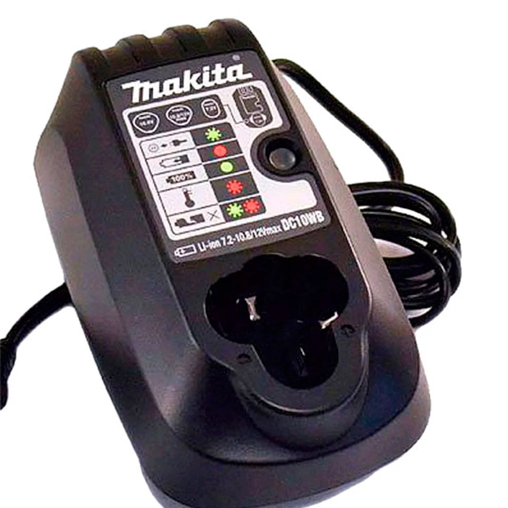 Kit 2 Baterias Íons Lítio 12V 1.3Ah BL1014 Makita e Carregador de Bateria DC10WB